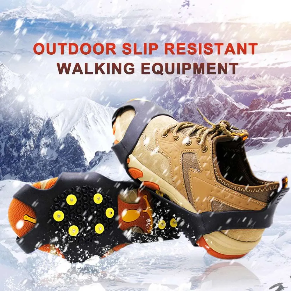 10 Teeth Climbing Crampons Anti-Slip Mountaineering Cleats Unisex Boots Snow Cleats Outdoor Chain Shoe Spikes