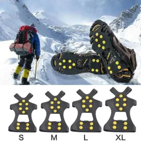 10 Teeth Climbing Crampons Anti-Slip Mountaineering Cleats Unisex Boots Snow Cleats Outdoor Chain Shoe Spikes