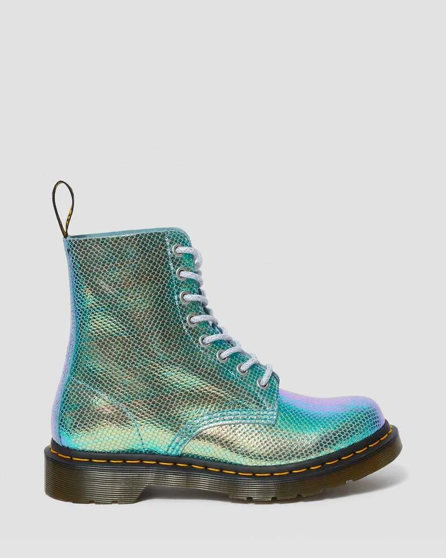 1460 Pascal Blue Iridescent Texture Boots