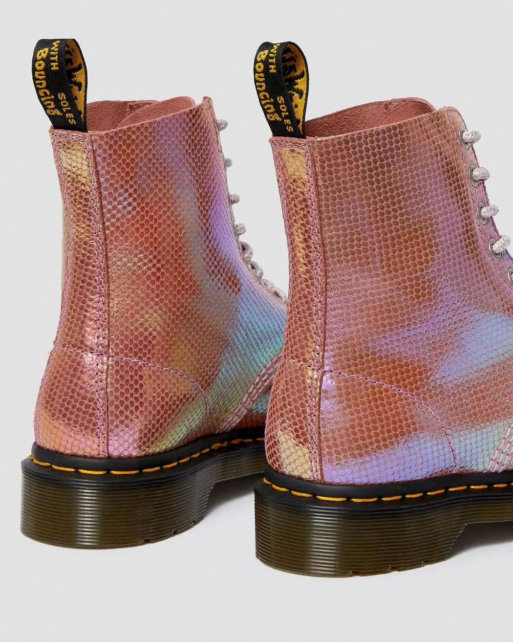 1460 Pascal Pink Iridescent Texture Boots