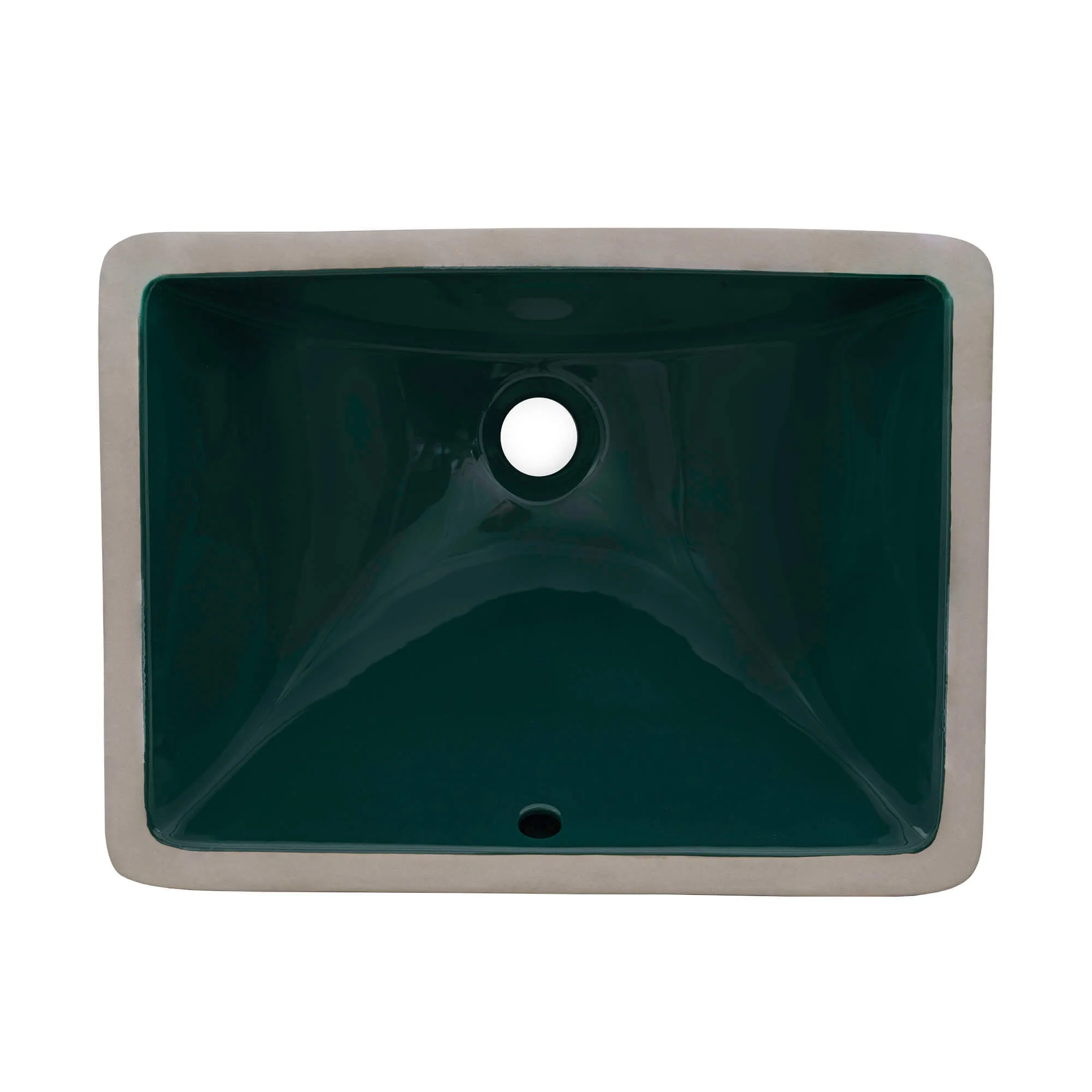 17 x 12" Undermount Bathroom Sink - Emerald Green