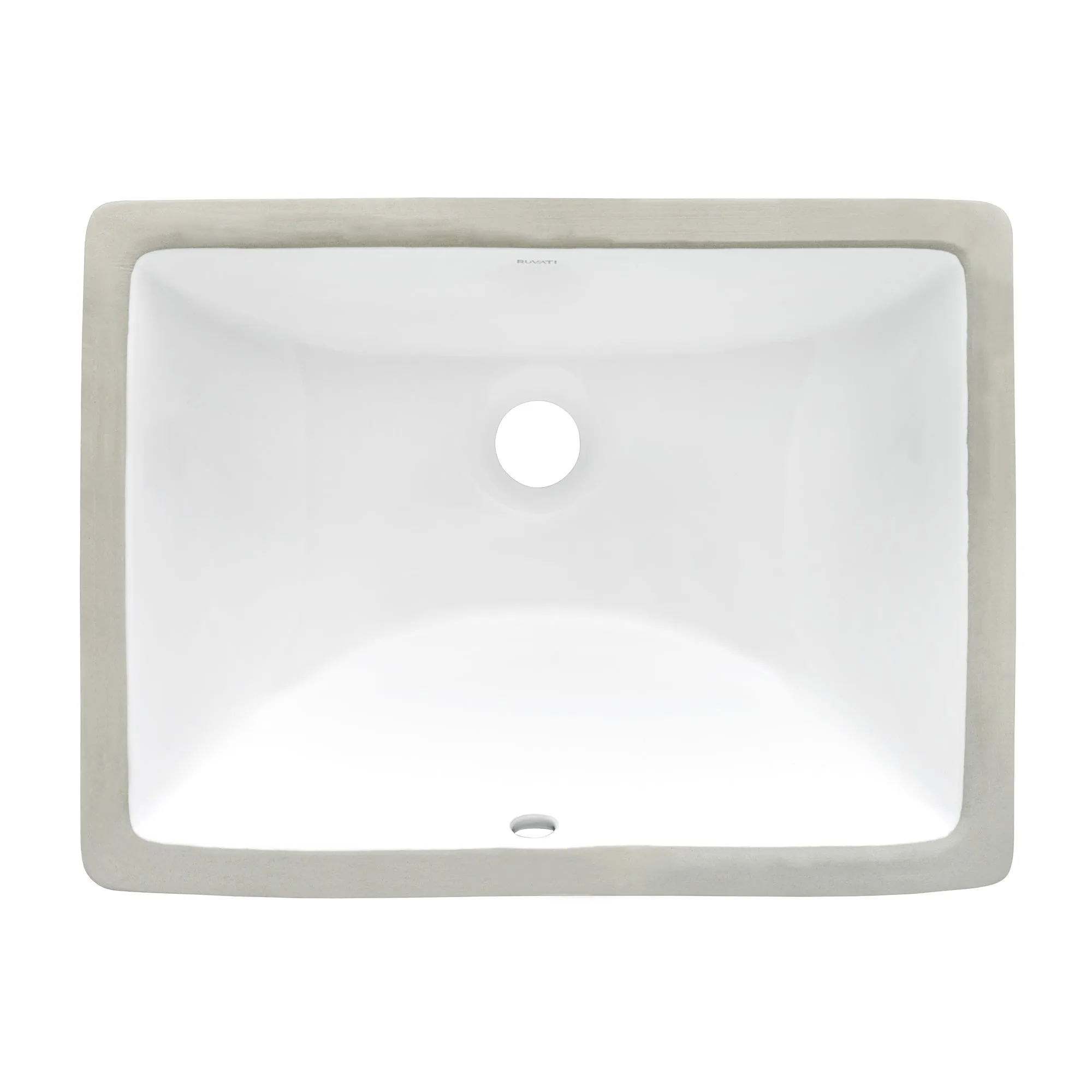 18 x 13 inch Undermount Bathroom Vanity Sink White Rectangular Porcelain Ceramic with Overflow