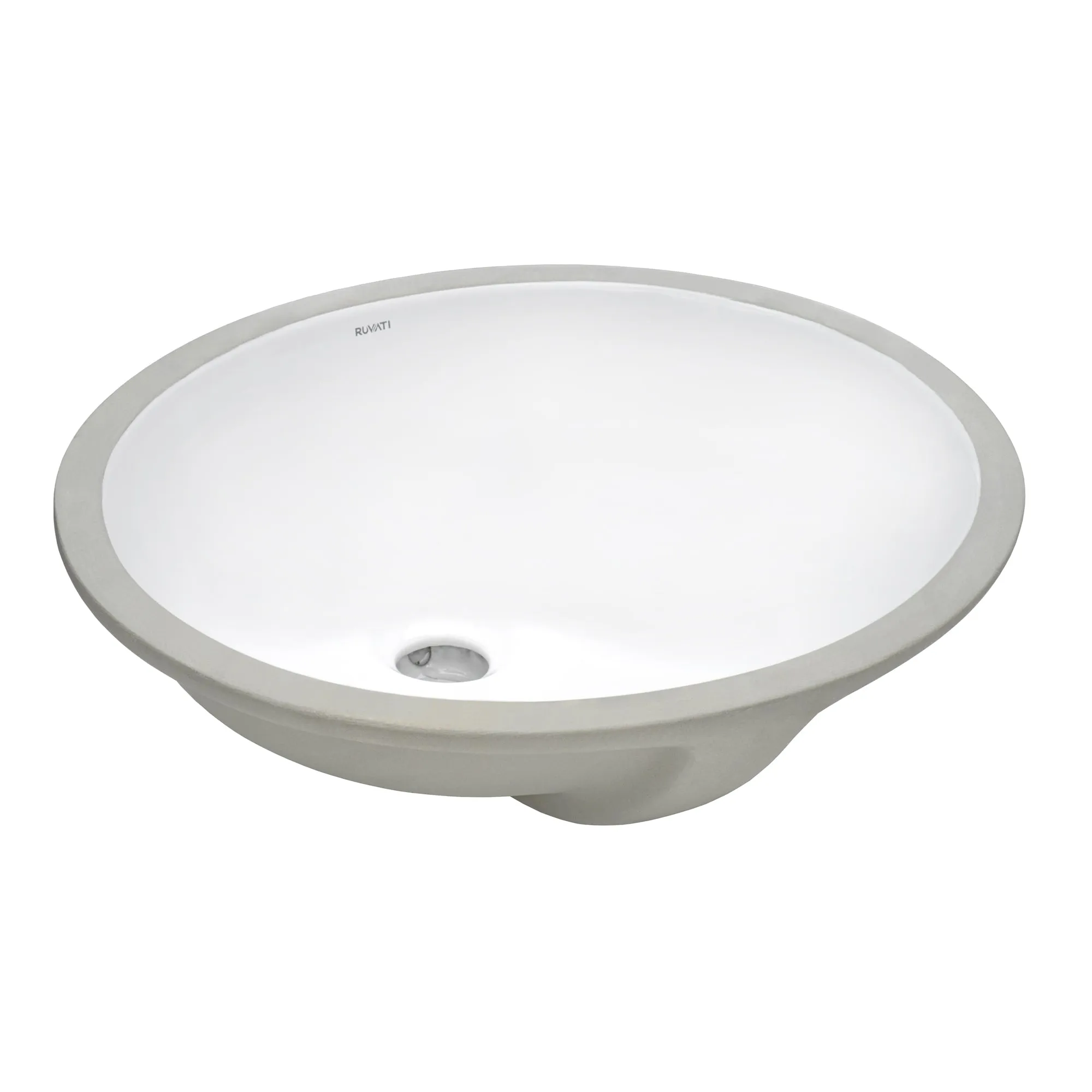 18 x 15 inch Undermount Bathroom Sink White Oval Porcelain Ceramic with Overflow