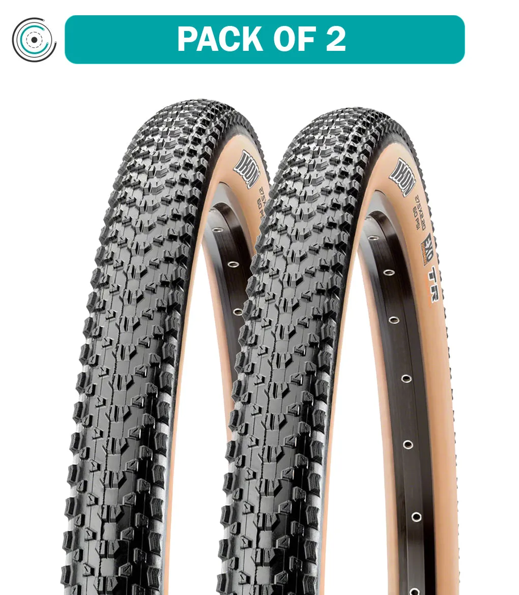 2 Pack Maxxis Ikon Tire 26 x 2.2 Tubeless Folding Black/Dark Tan Dual EXO TB00220500