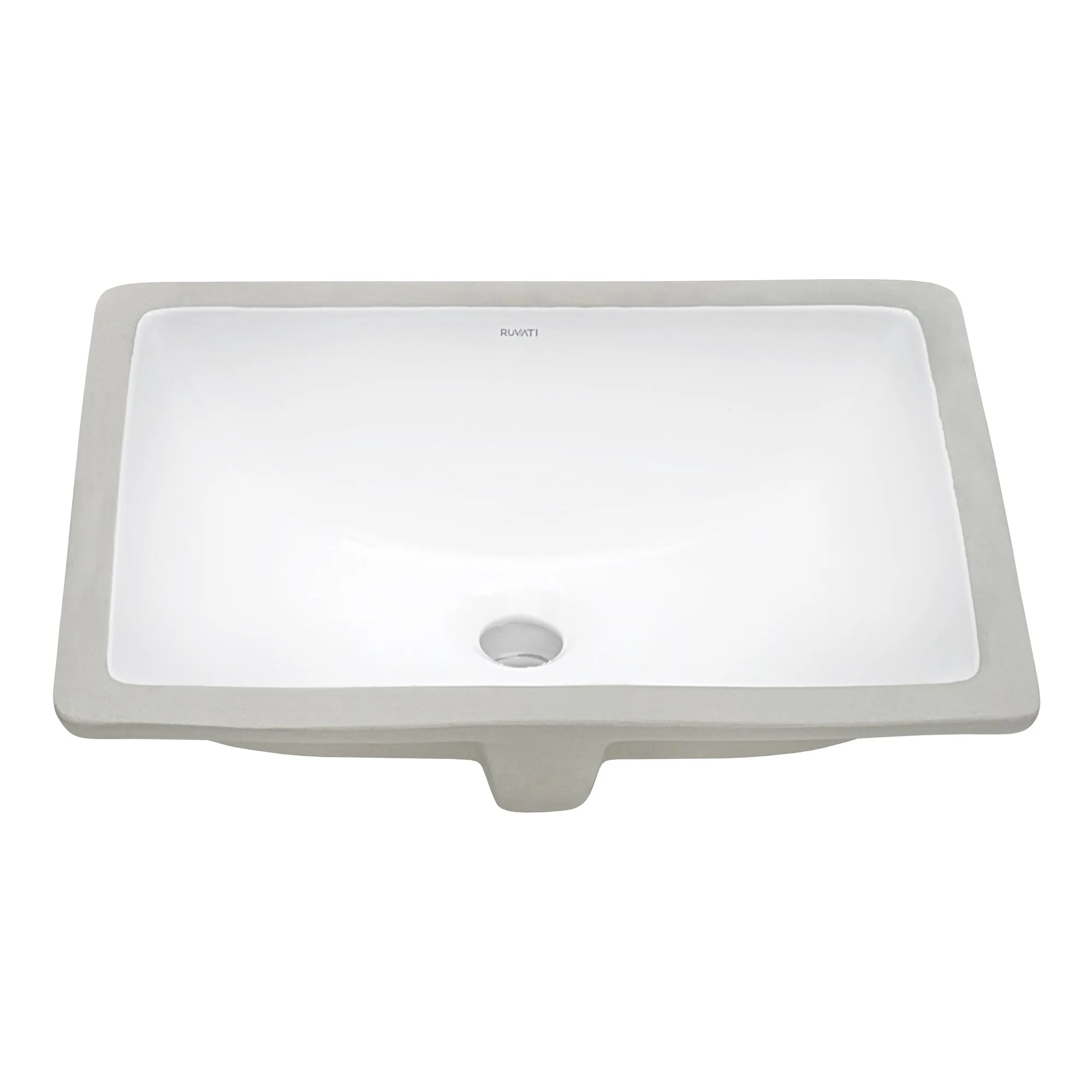 20 x 15 inch Undermount Bathroom Sink White Rectangular Porcelain Ceramic with Overflow