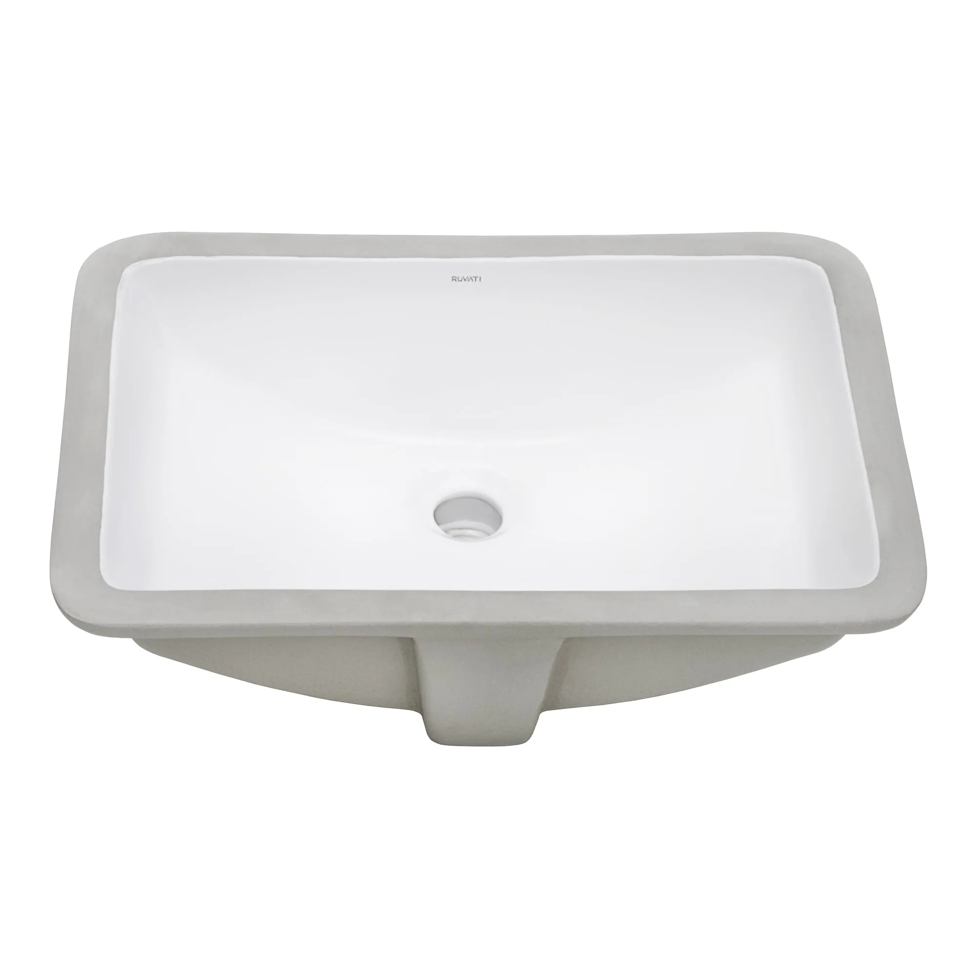 21 x 14 inch Undermount Bathroom Vanity Sink White Rectangular Porcelain Ceramic with Overflow