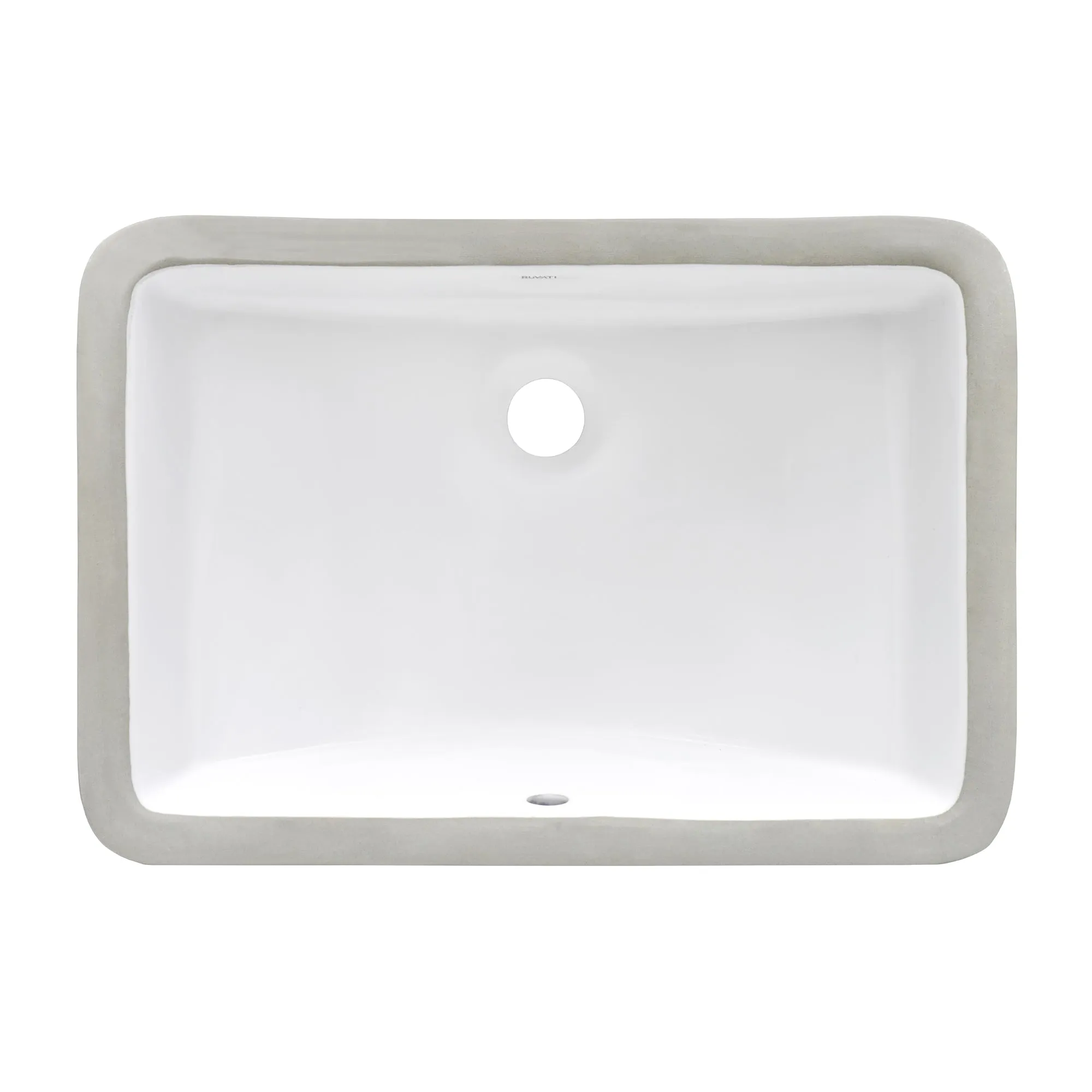 21 x 14 inch Undermount Bathroom Vanity Sink White Rectangular Porcelain Ceramic with Overflow