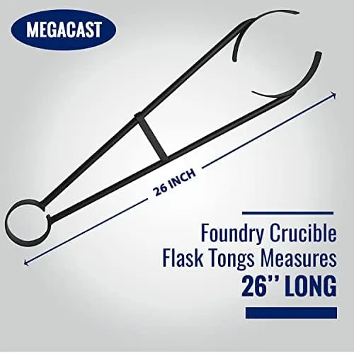 26" MegaCast™ Crucible Flask Tongs for Graphite Refinery Crucibles For Melting Casting Refining Gold, Silver, Copper, Brass