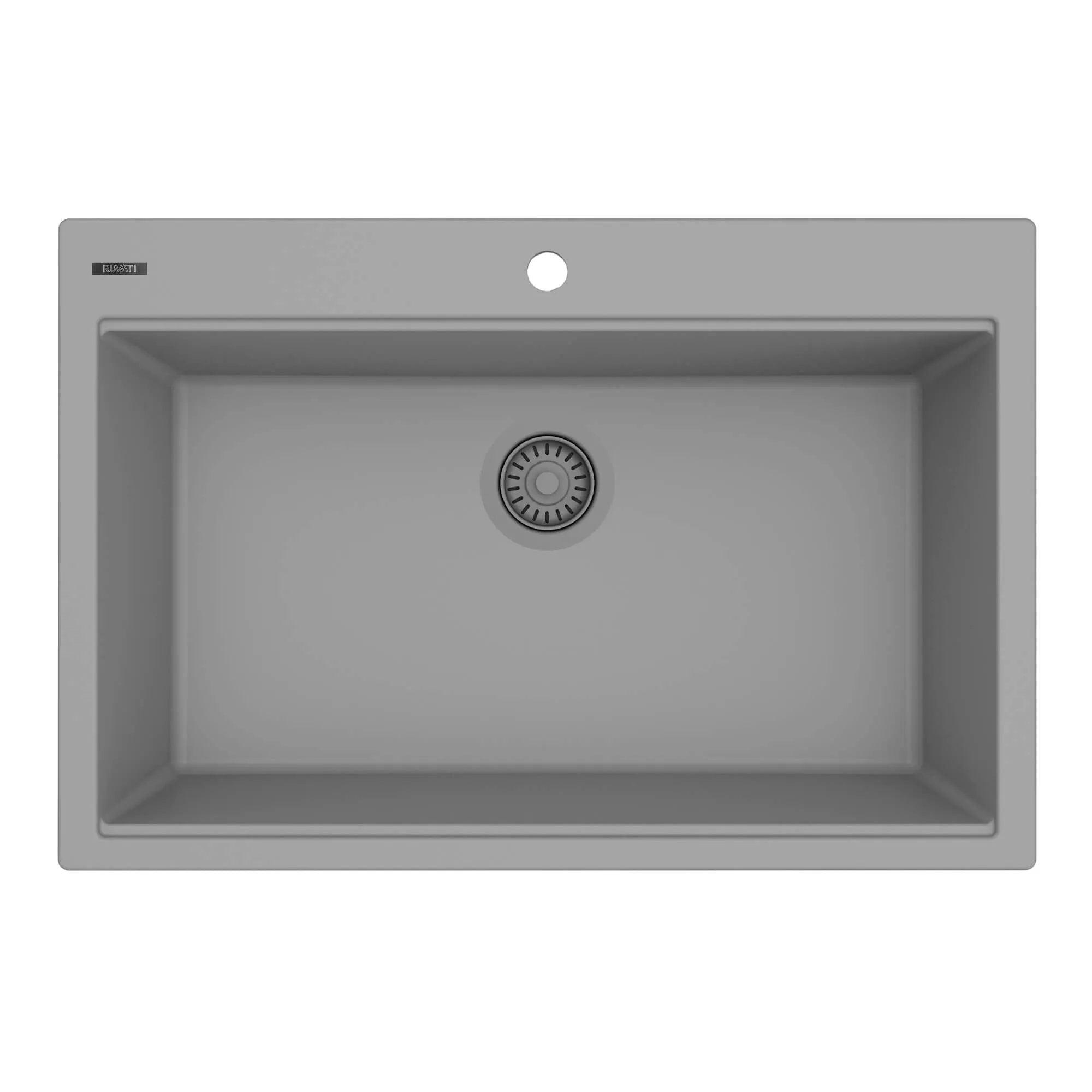 33 x 22 Drop-in Topmount Granite Single Bowl Kitchen Sink Gray