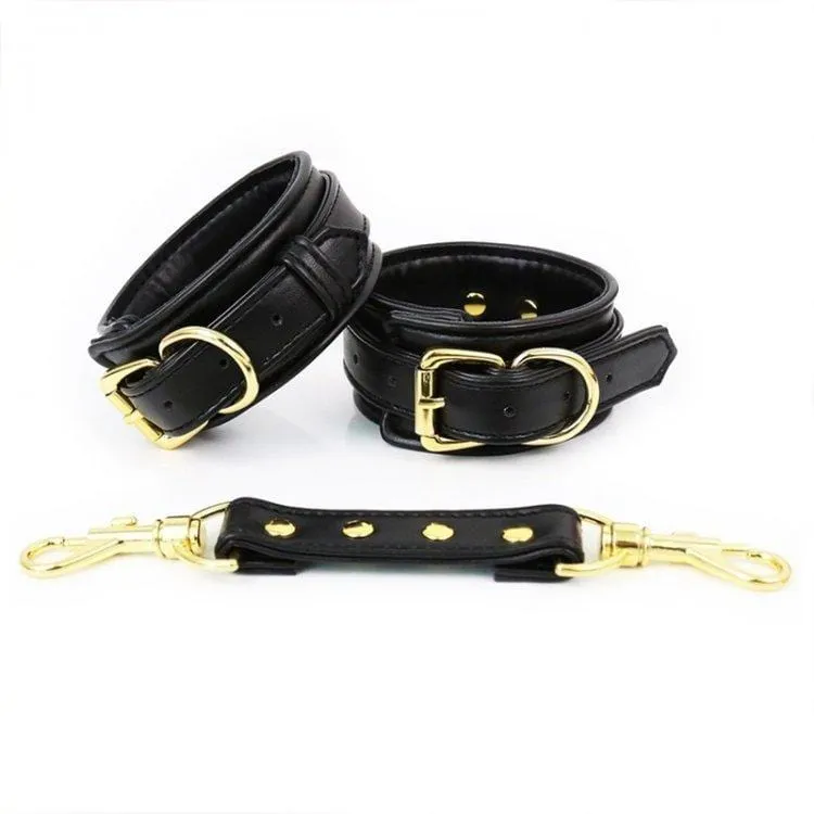 3739M      Gold Standard Padded Supple Ankle Bondage Cuffs with Connector