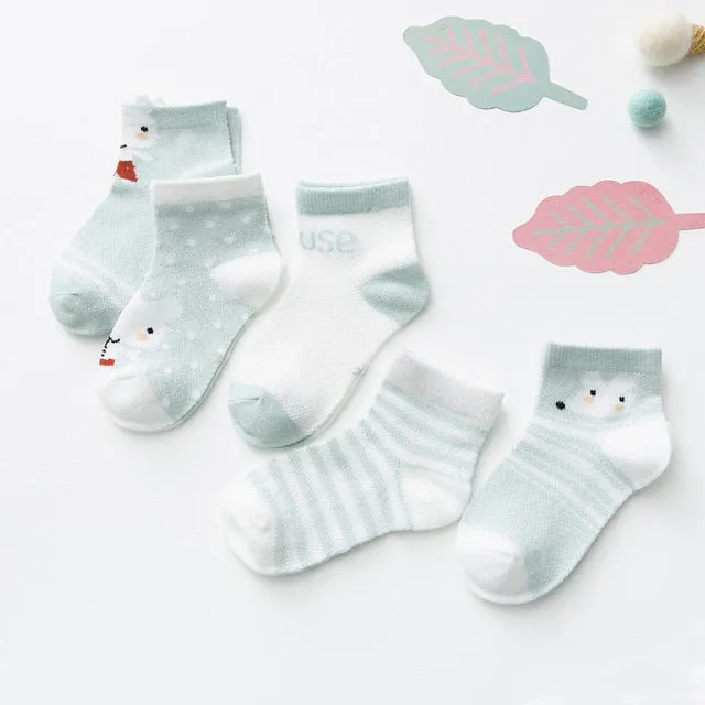 5 Pairs Baby Cotton Socks