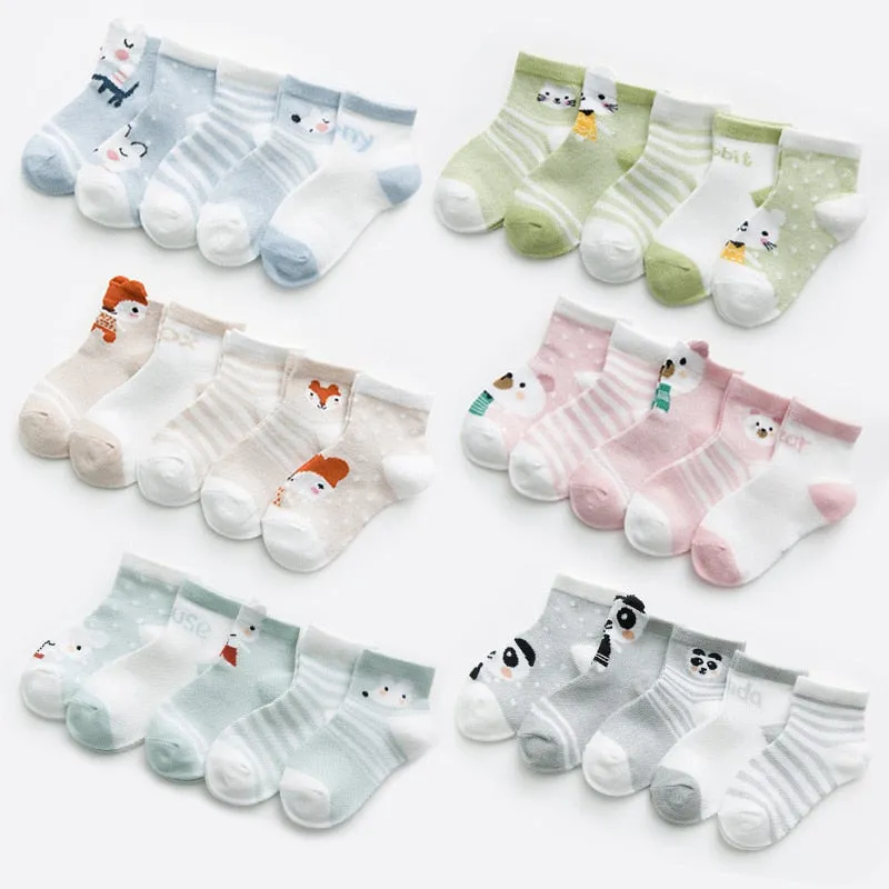 5 Pairs Baby Cotton Socks