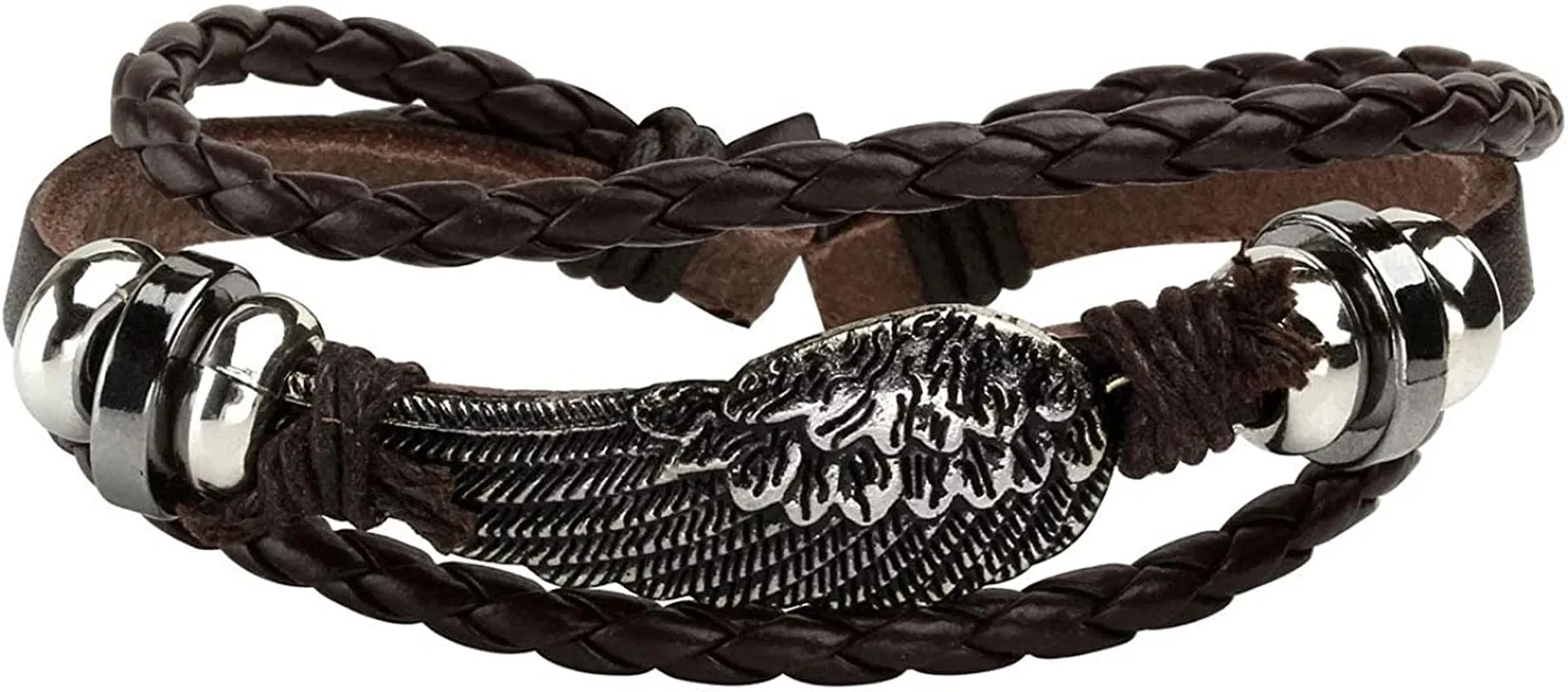 6-12PCS Braided Faux Leather Bracelet  for Men