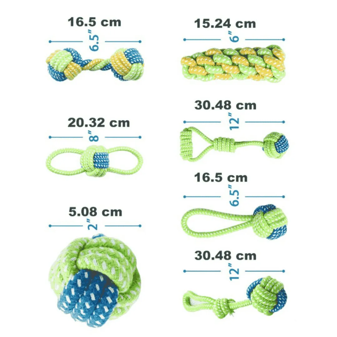 7 Pack Chewing Rope Toys