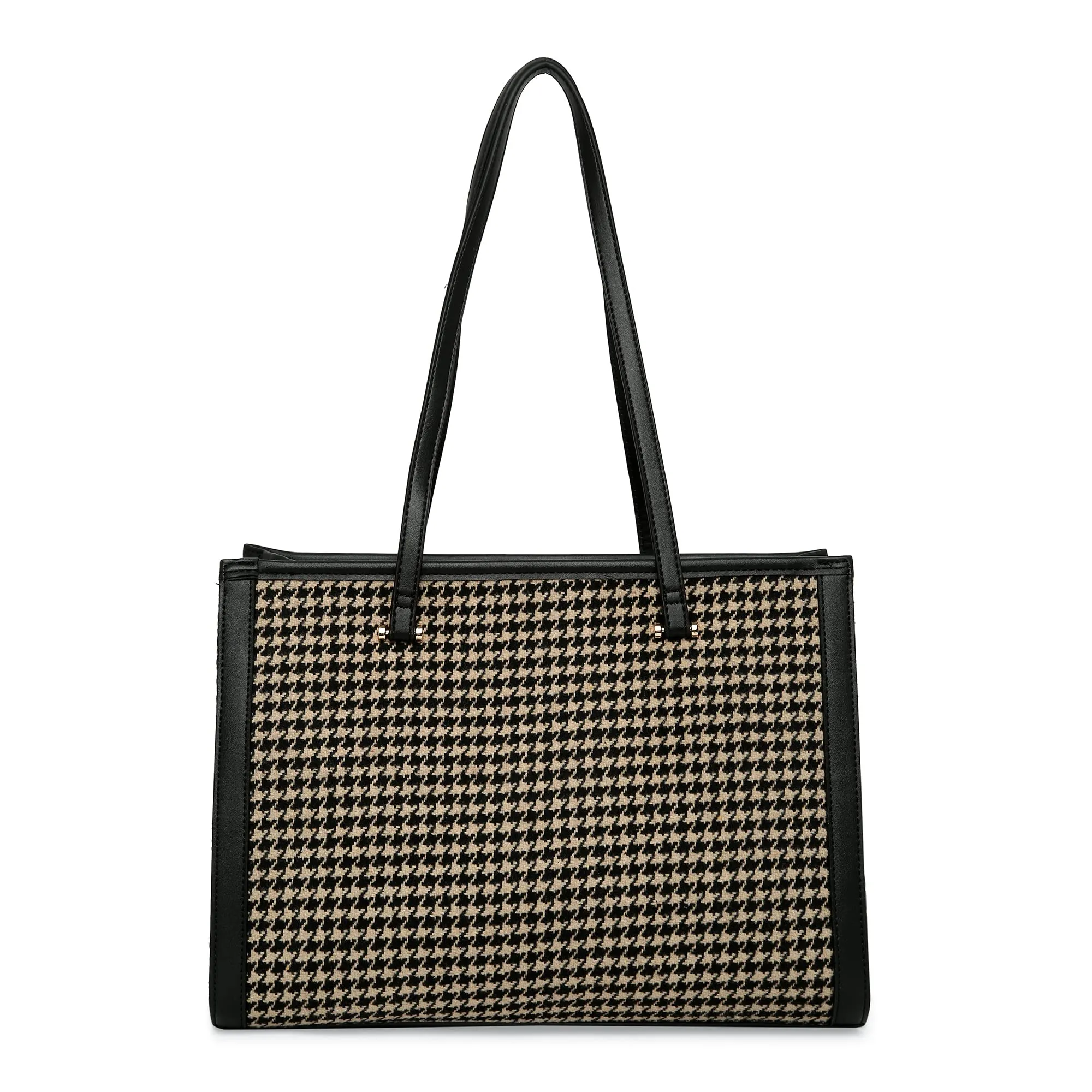 Accessorize London Women's Fabric Rosie Book Black Shoulder Tote Bag (Black & White)