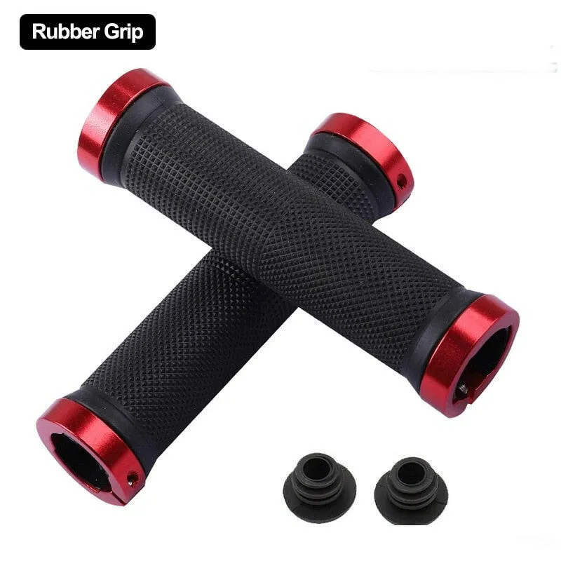 Bicycle Rubber Grips MTB Alloy Lock Bilateral Lock Handlebar Grips Anti Slip Cycling Handlebar Sleeve BMX Bicycle Accessories