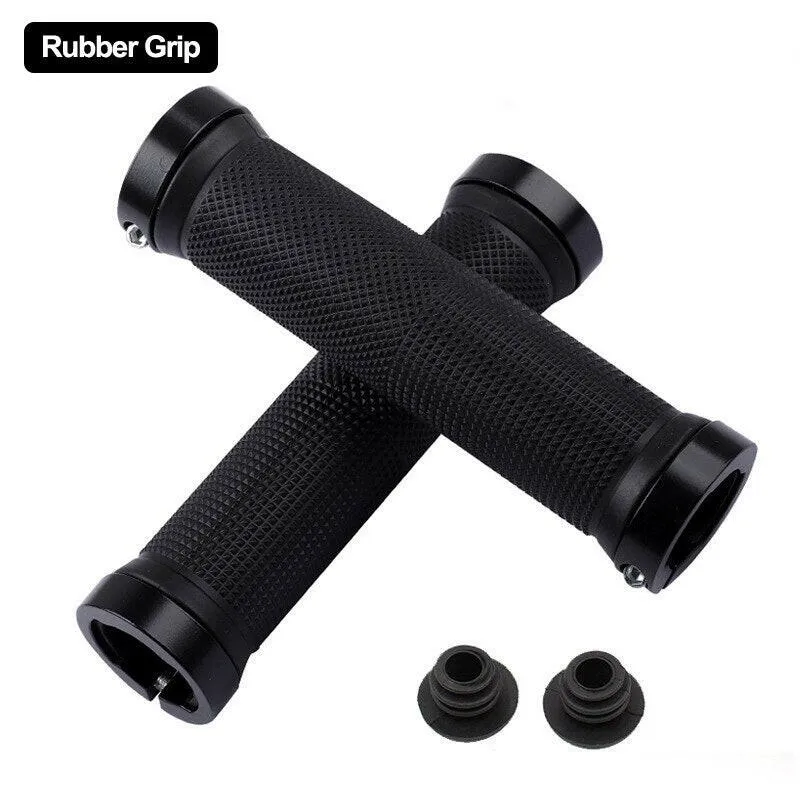 Bicycle Rubber Grips MTB Alloy Lock Bilateral Lock Handlebar Grips Anti Slip Cycling Handlebar Sleeve BMX Bicycle Accessories