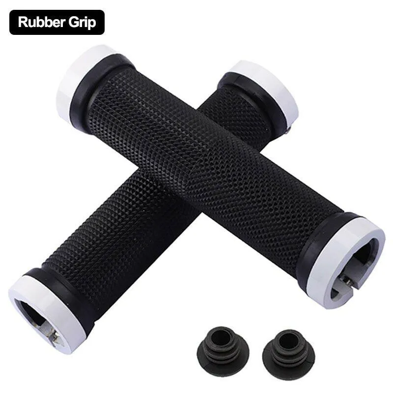 Bicycle Rubber Grips MTB Alloy Lock Bilateral Lock Handlebar Grips Anti Slip Cycling Handlebar Sleeve BMX Bicycle Accessories