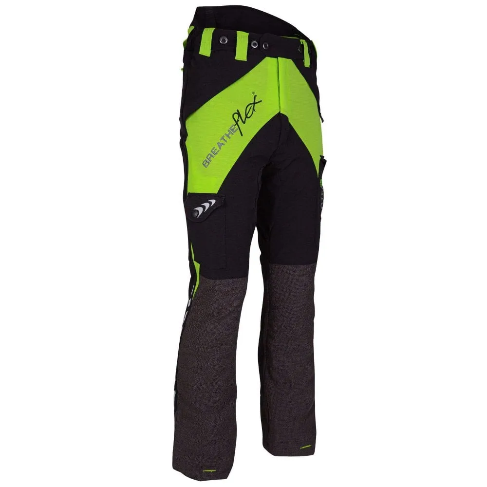 Breatheflex Chainsaw Trousers Black/Lime Type C Class 2