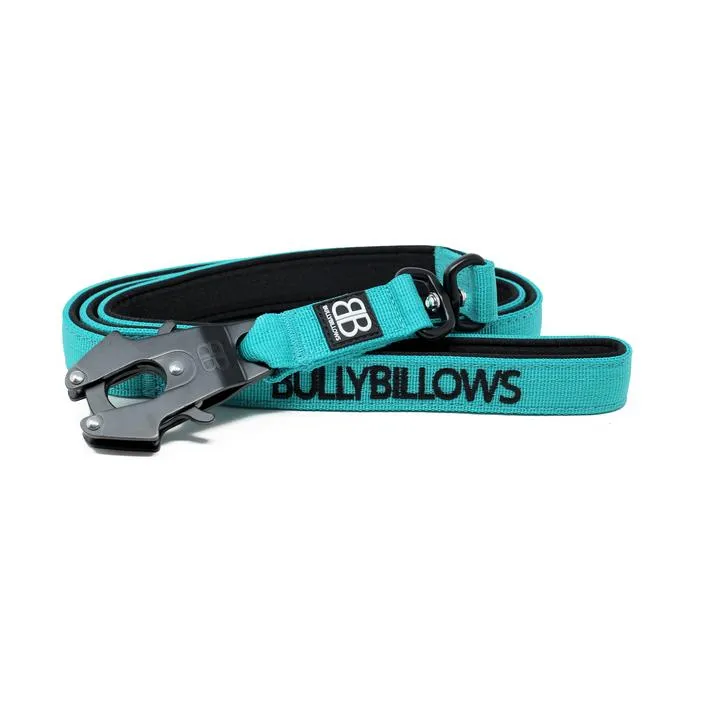 Bully Billows - Swivel Combat Dog Lead - Turquoise