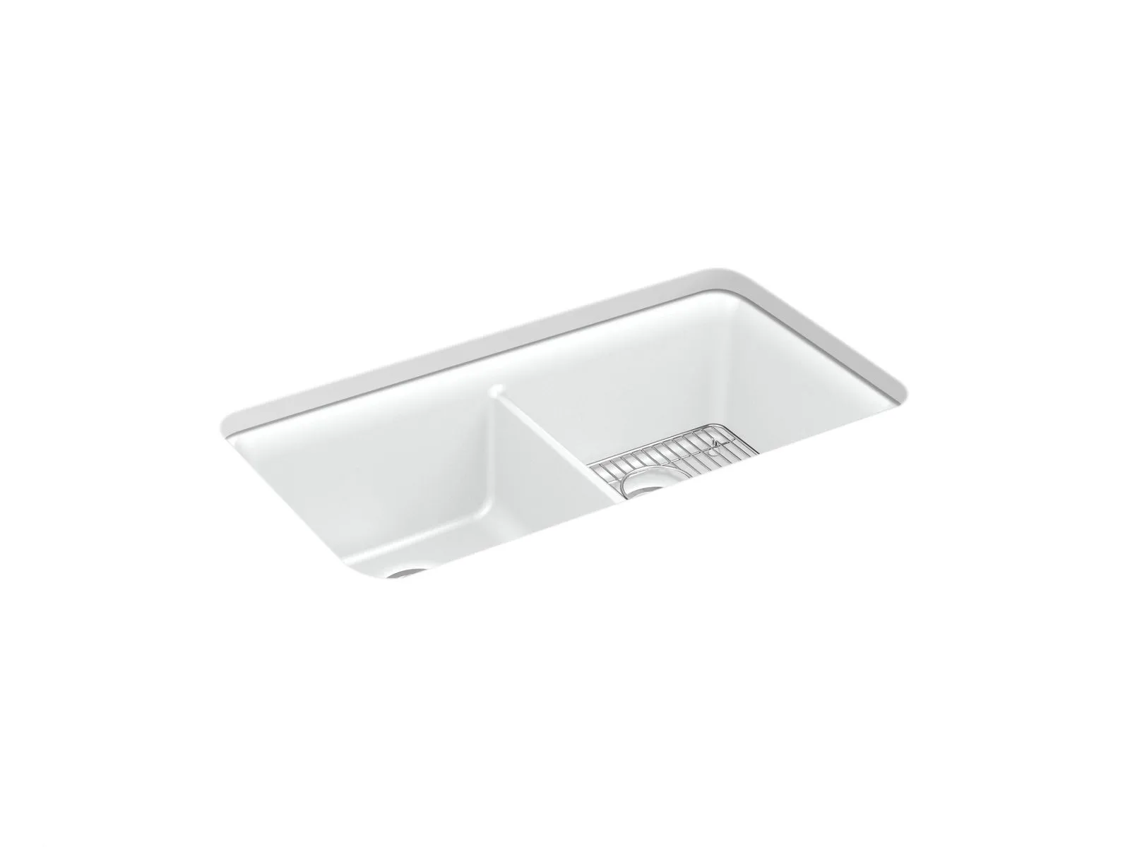 Cairn 33.5" x 18.31" x 10.13" Double-Basin Undermount Kitchen Sink in Matte White