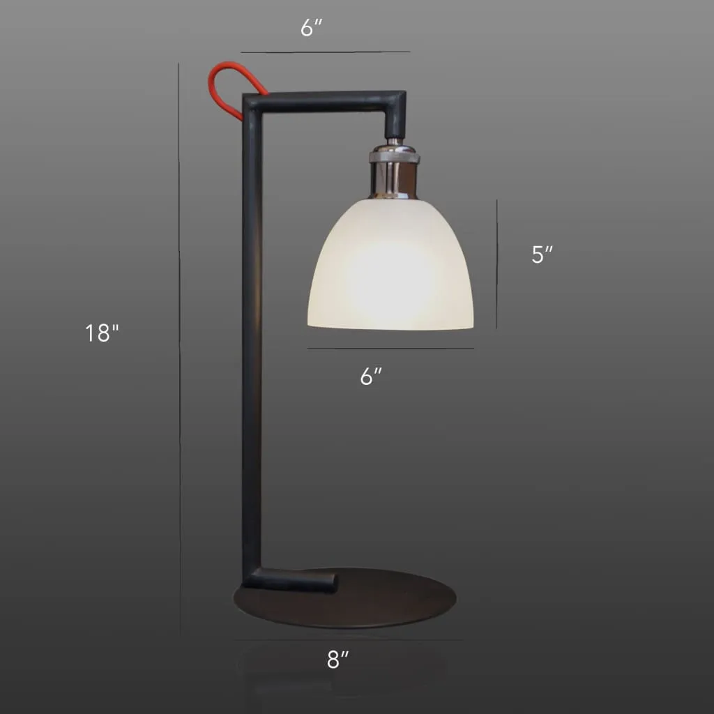 Cdl107 Vertigo Black Frosted Glass Bedside Lamp