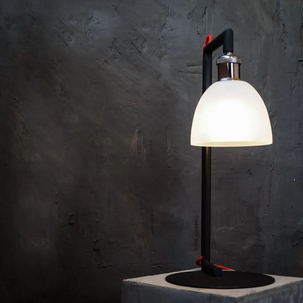 Cdl107 Vertigo Black Frosted Glass Bedside Lamp