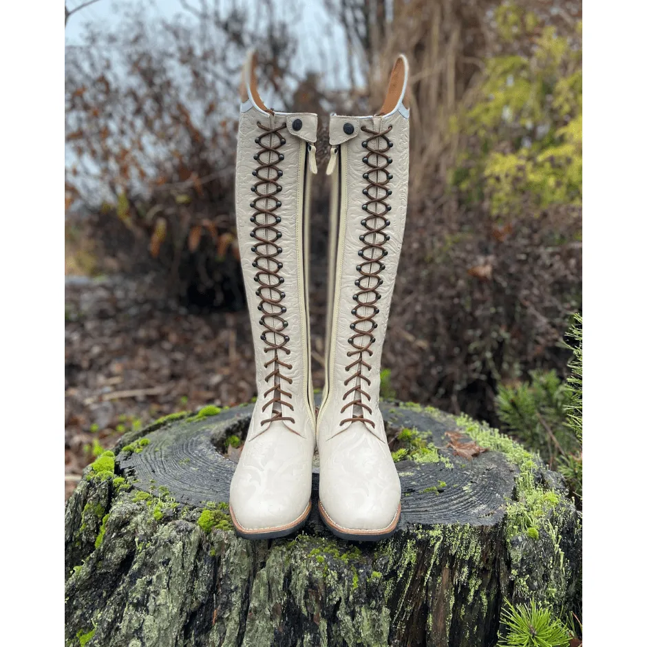 Custom DeNiro Tintoretto Dressage Boot - EMS Beige with BG Salmon Top