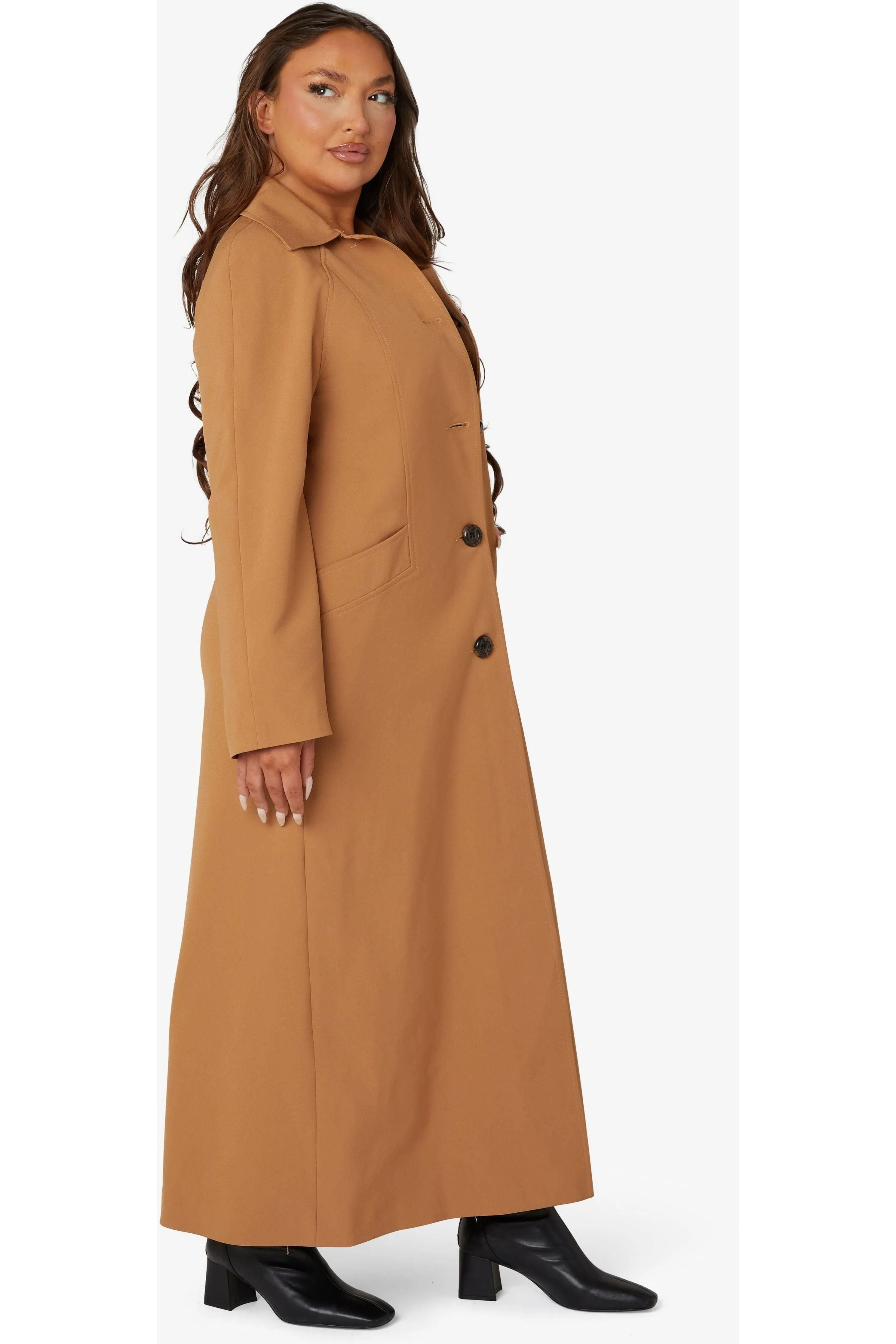 De La Creme Fashions Spring Summer Single Breasted Longline Collared Coat