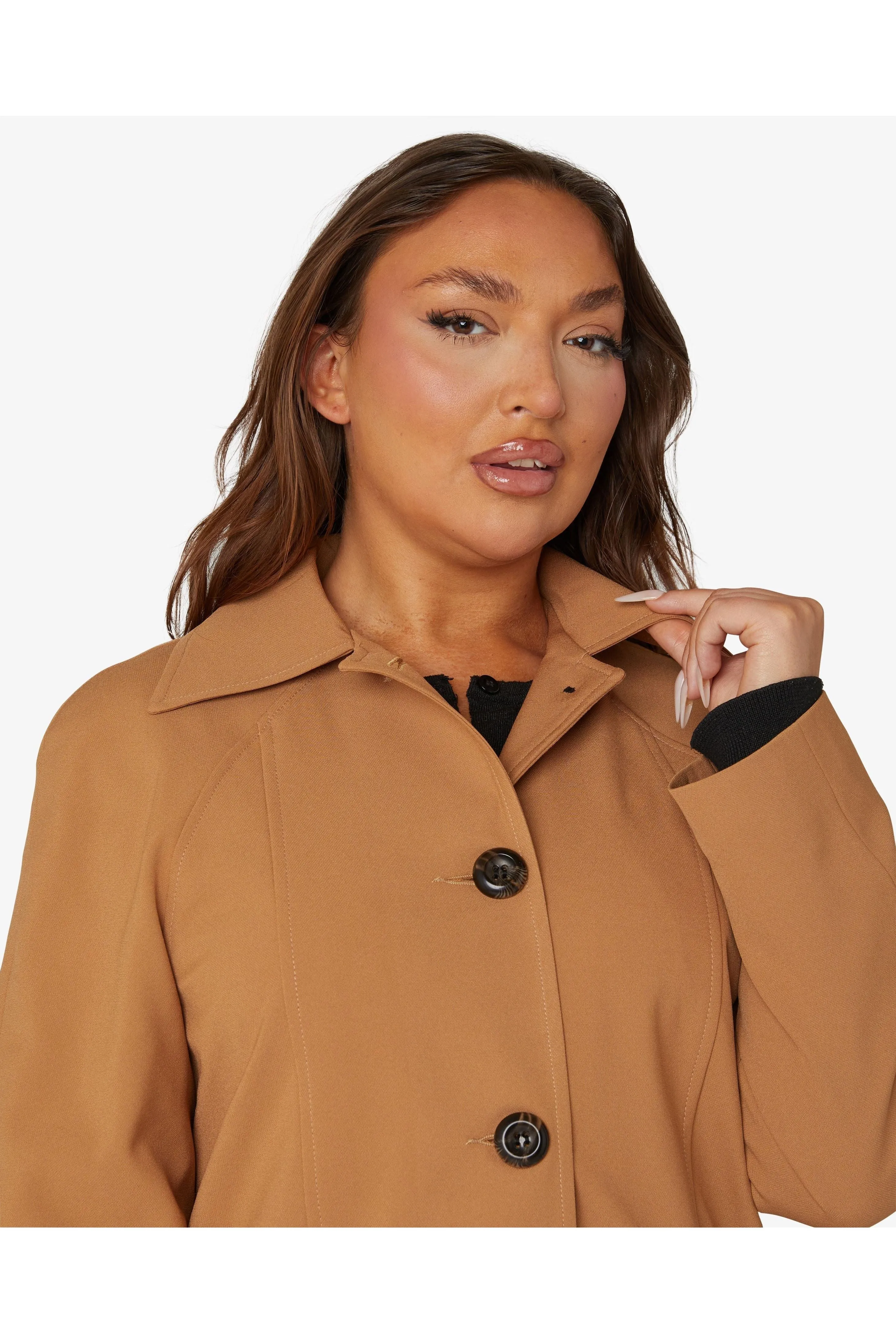 De La Creme Fashions Spring Summer Single Breasted Longline Collared Coat