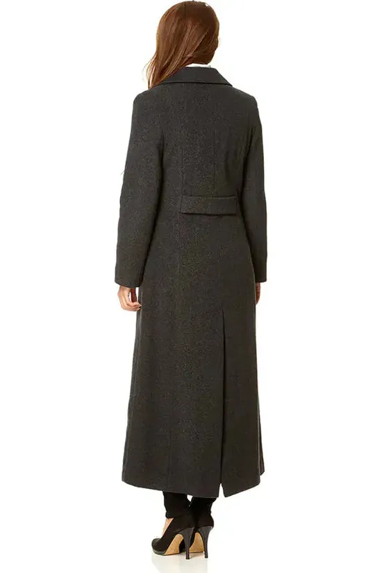 De La Creme Fashions Wool Blend Double Breasted Long Coat