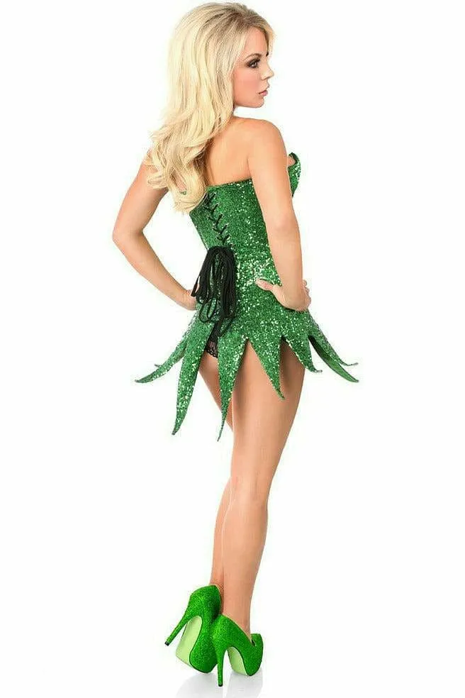 Deluxe Green Sequin Steel Boned Corset Dress