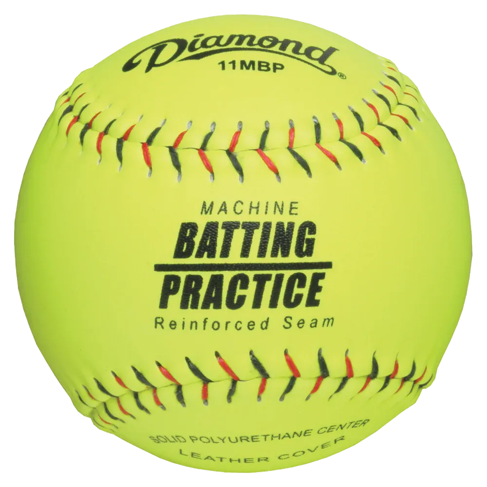 Diamond Machine Batting Practice 11" Leather Fastpitch Softballs: 11MBP