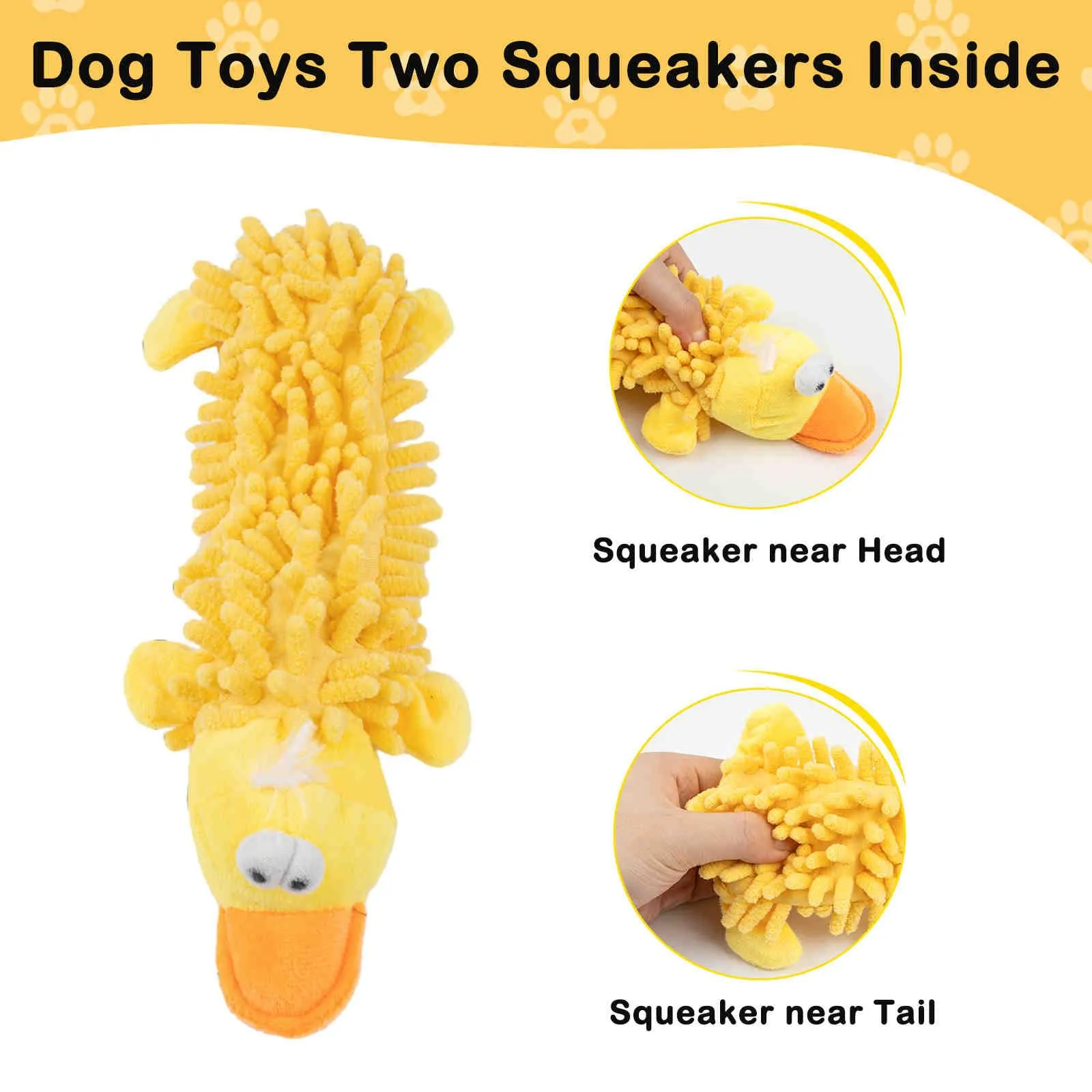 Dog Squeaky Toys Plush Dog Chew Toys, 6 Pack