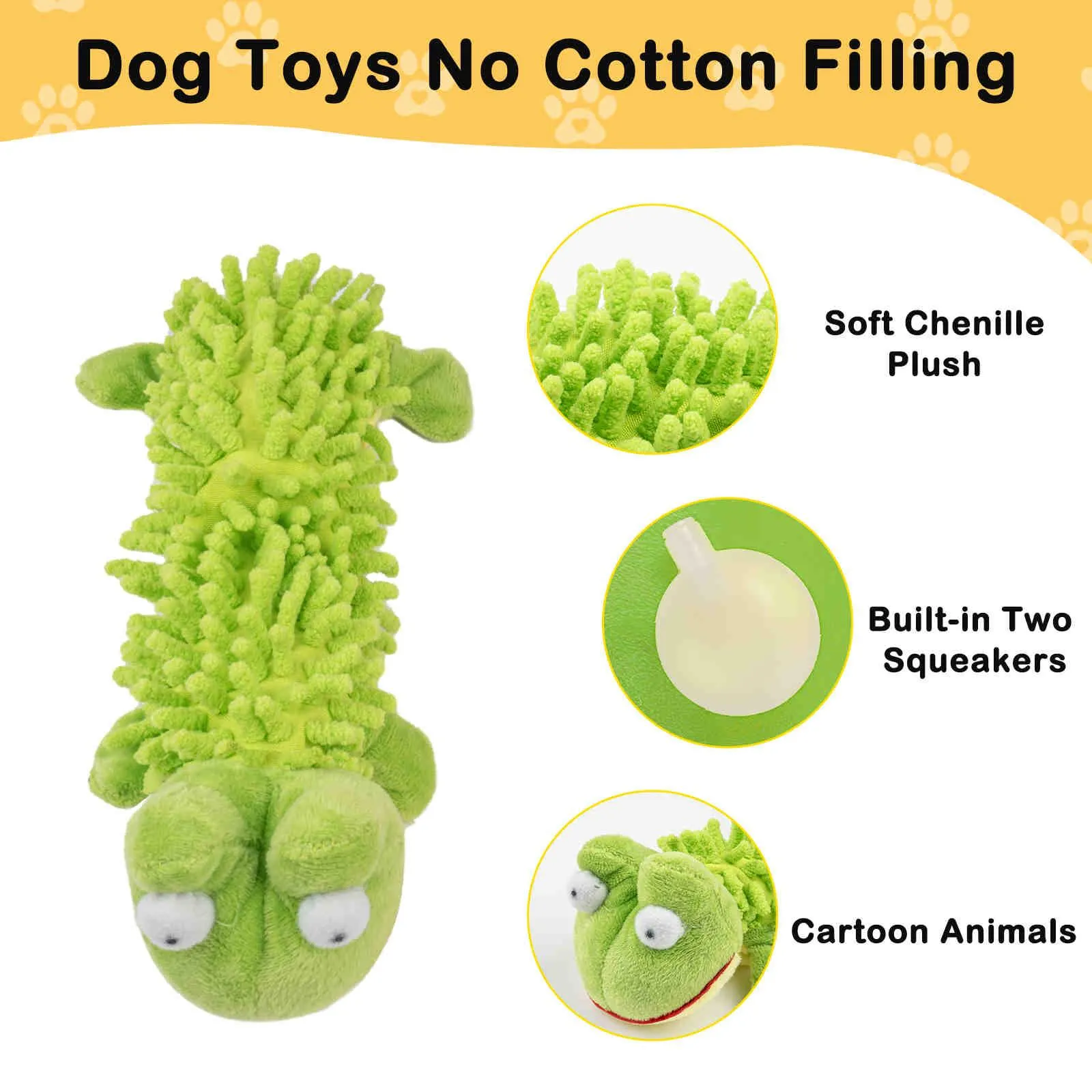 Dog Squeaky Toys Plush Dog Chew Toys, 6 Pack