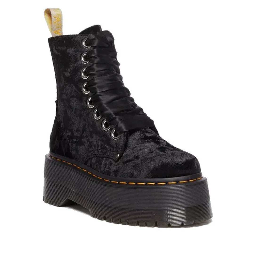 Dr Martens Jadon Max Vegan Black Crushed Velvet 8 Eye Boot