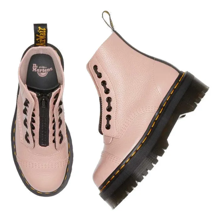 Dr Martens Sinclair Milled Nappa Peach Beige Leather Platform Boots