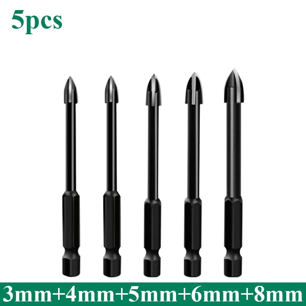 Drill Bits Cross Hex Tile Bits Glass Ceramic Concrete Hole Opener Alloy