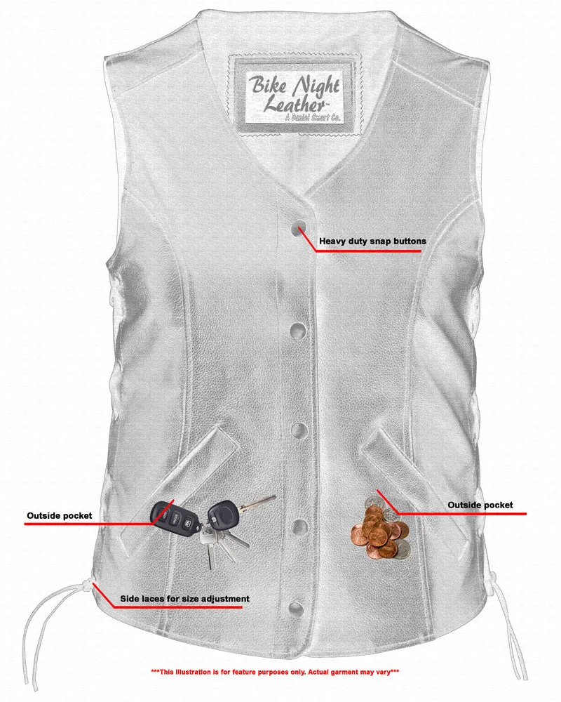 DS206 Women's Stylish Longer Body &frac34; Vest - Side Laces