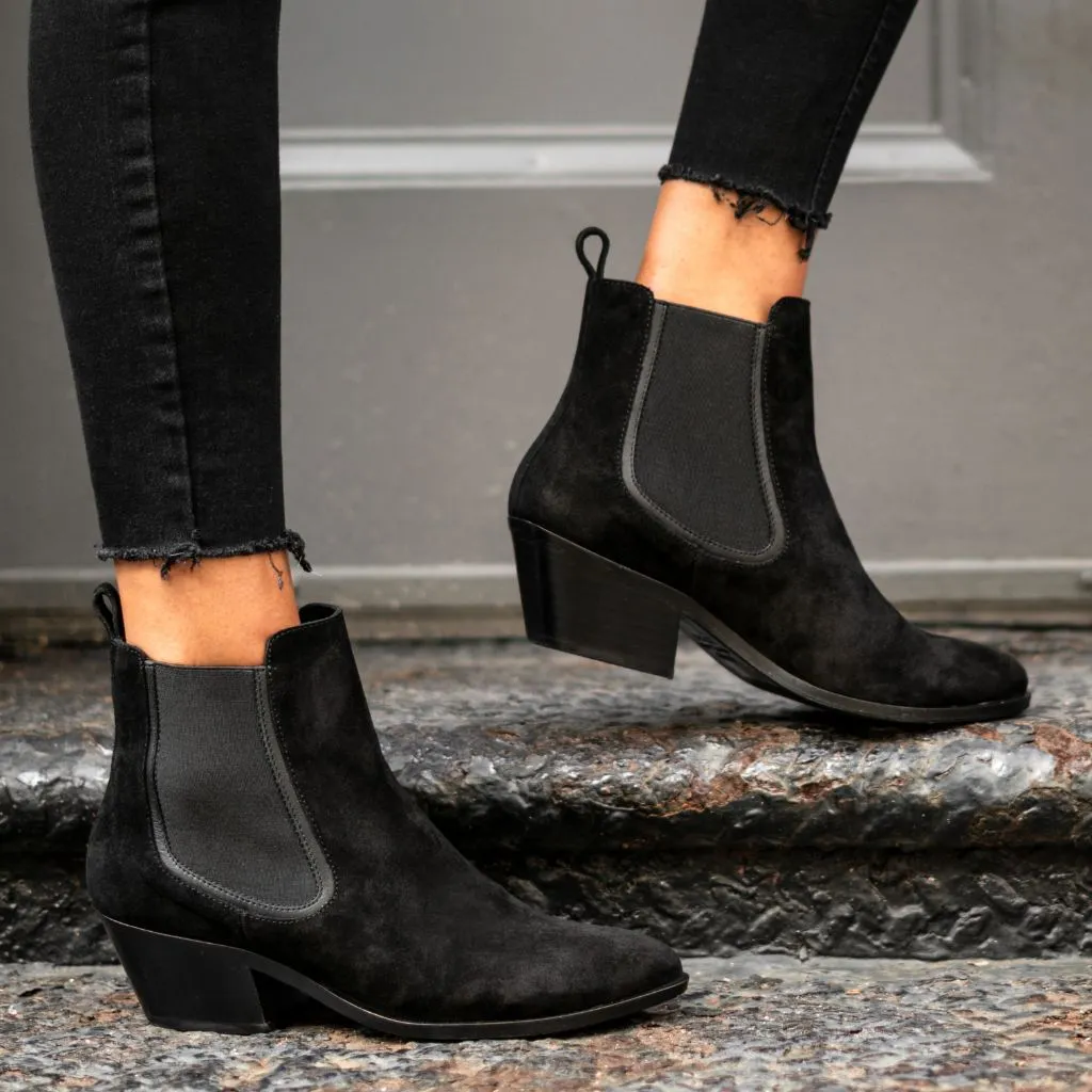 Duchess Bootie | Black Suede