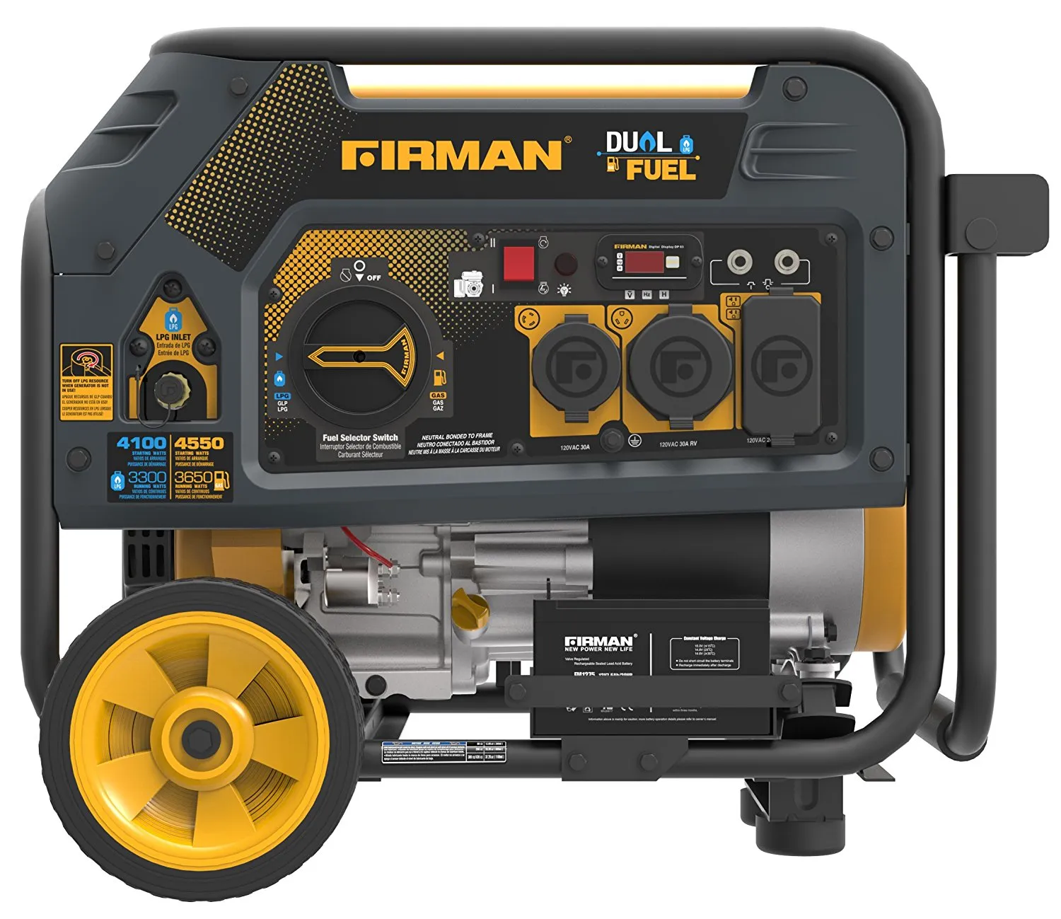 Firman Generator H03651 Hybrid Series DUAL FUEL (Propane or Gas) 4550/3650 Watt