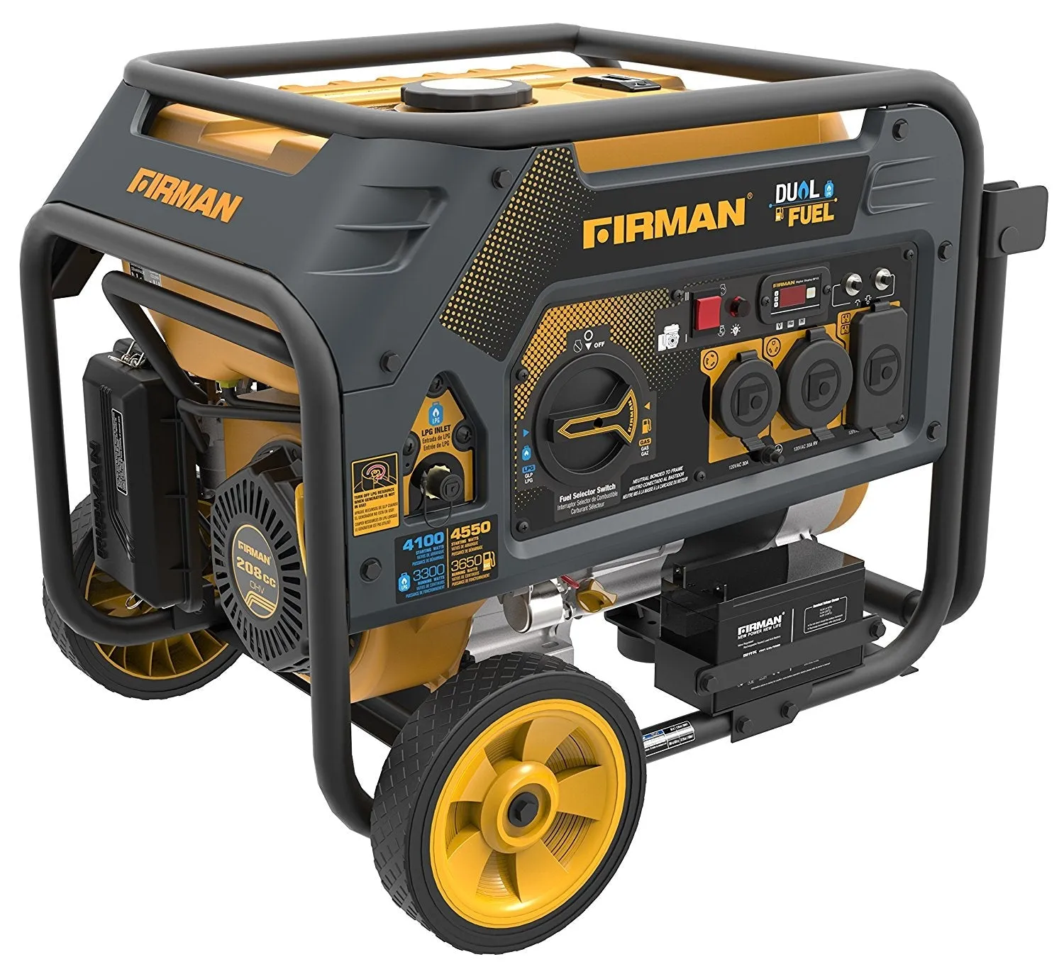 Firman Generator H03651 Hybrid Series DUAL FUEL (Propane or Gas) 4550/3650 Watt