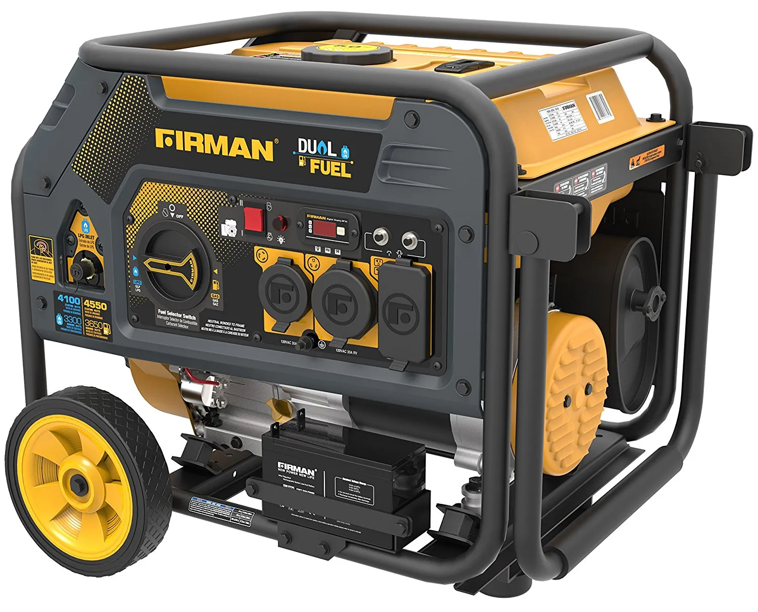 Firman Generator H03651 Hybrid Series DUAL FUEL (Propane or Gas) 4550/3650 Watt