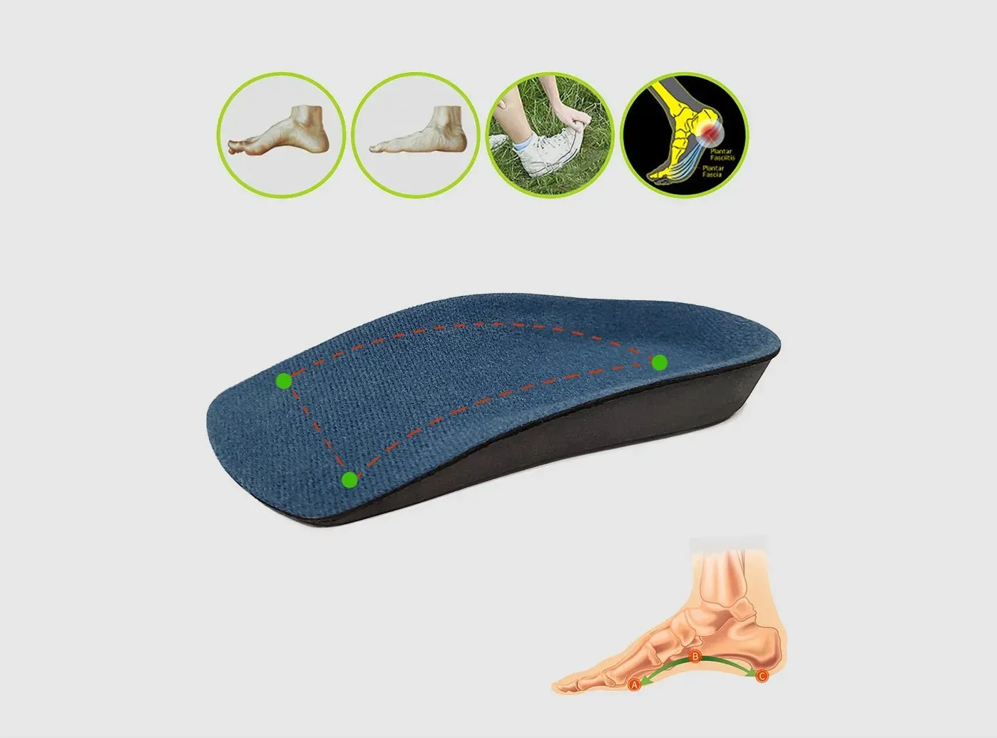 FitVille Arch Support Half Insoles V2