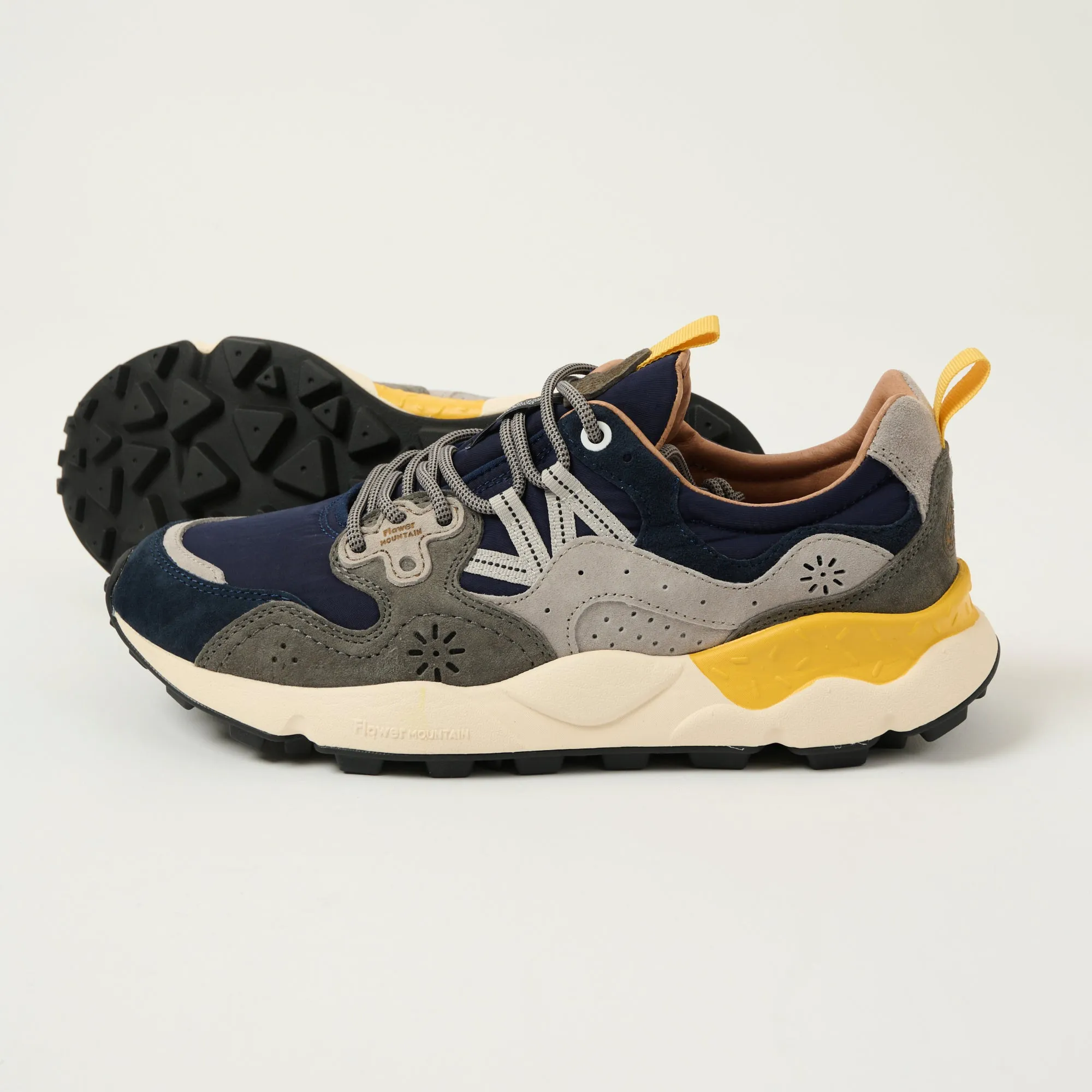 Flower Mountain Yamano 3 Man Suede/Nylon Sneaker -Navy/Blue/Grey