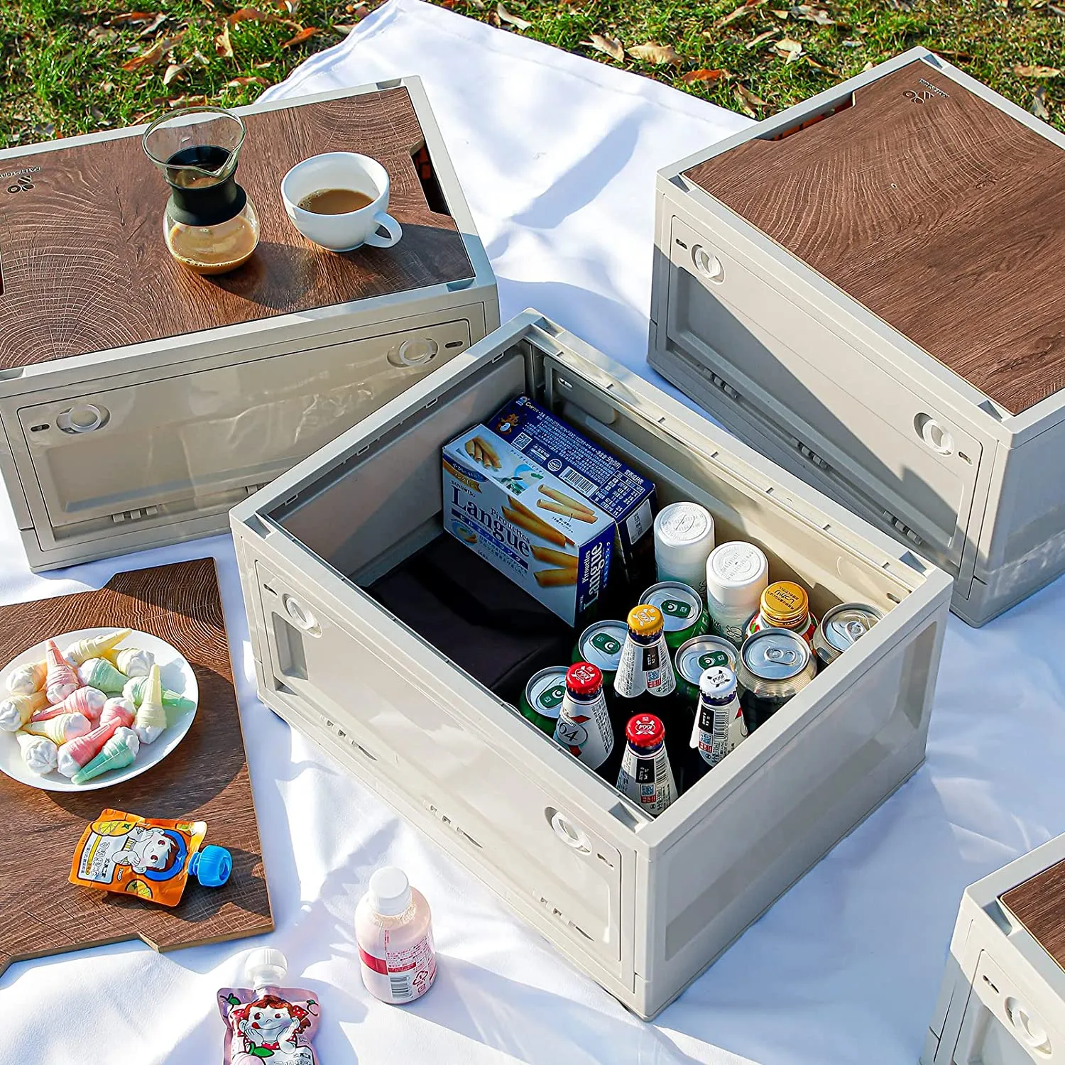 Folding Box With Wooden Lid