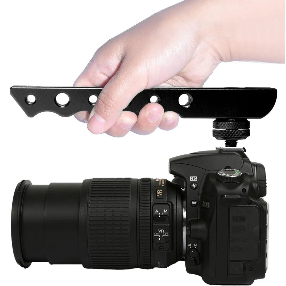 Fomito Aluminium Video Stabilising Hand-held Shooting Handle Cold Shoe Extender