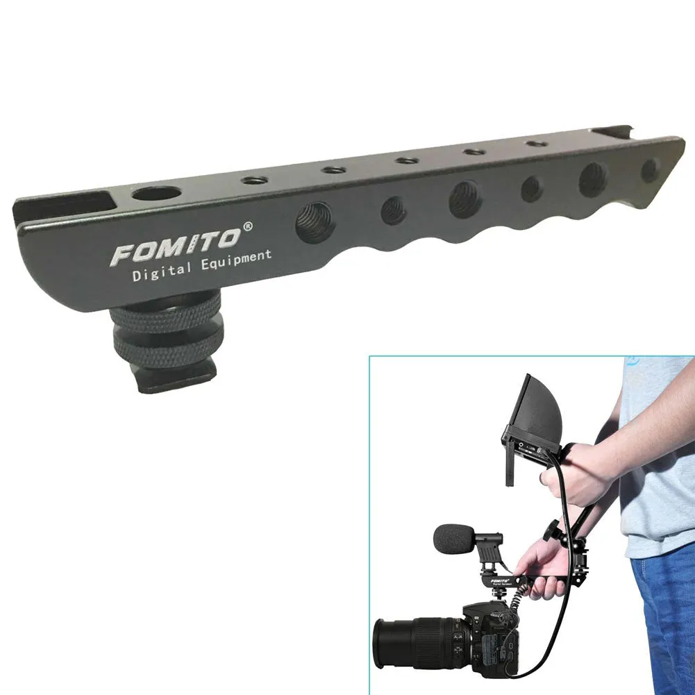 Fomito Aluminium Video Stabilising Hand-held Shooting Handle Cold Shoe Extender