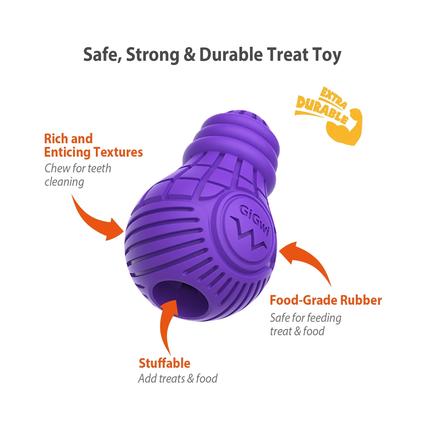 Gigwi Dog Toys for Aggressive Chewers, Durable Interactive Treat Dispensing Dog Toys for Medium and Large Dogs