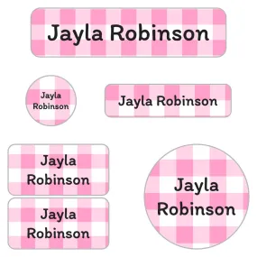 Gingham Daycare Labels Pack